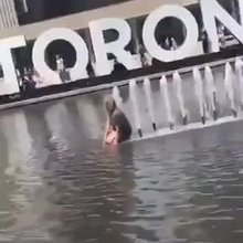 Toronto Girl satisfies herself with a Water Fountain!