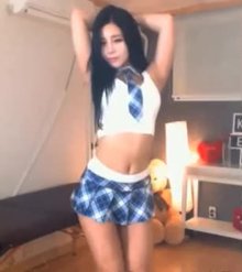 Asian Pop Star Laysha Dancing in Schoolgirl outfit