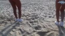 Korean workout on the beach