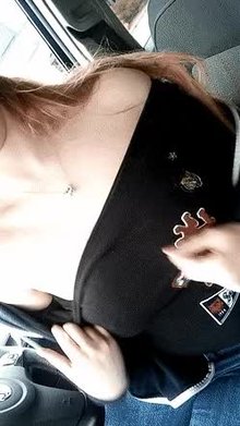 Revealing and squeezing her tits (REVEAL)