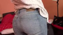 Butt in new jeans and black nails !