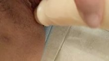 Wet pussy lips from that plug inside me