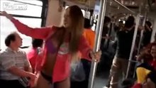 striptease on metro on Mexio