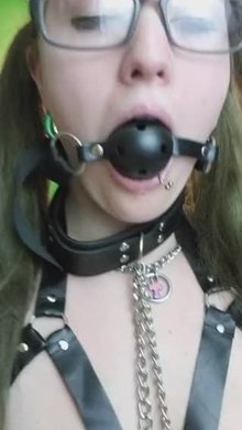 Collared, gagged, and clamped <3