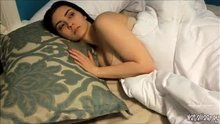 Natalia Grey can't sleep, so she grinds her pussy against her pillow. INSANELY SEXY!!