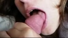 Slow motion cumshot in mouth