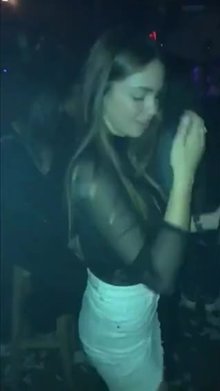 Stacked babe dancing and bouncing