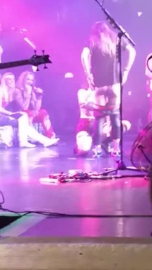 Woman gets eaten out on stage at Steel Panther concert