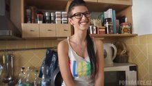 Nerdy Woman Drenched In Cum