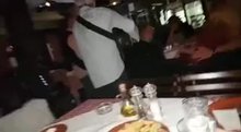 Almost caught at restaurant party