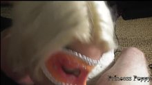 princess poppy finishes and swirls cum in her mouth