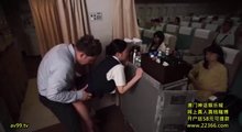 Flight attendant gets fucked while hiding behind the drink cart.