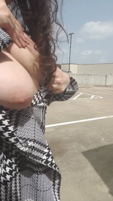 Bouncing my bare latina boobs: Parking Lot Edition
